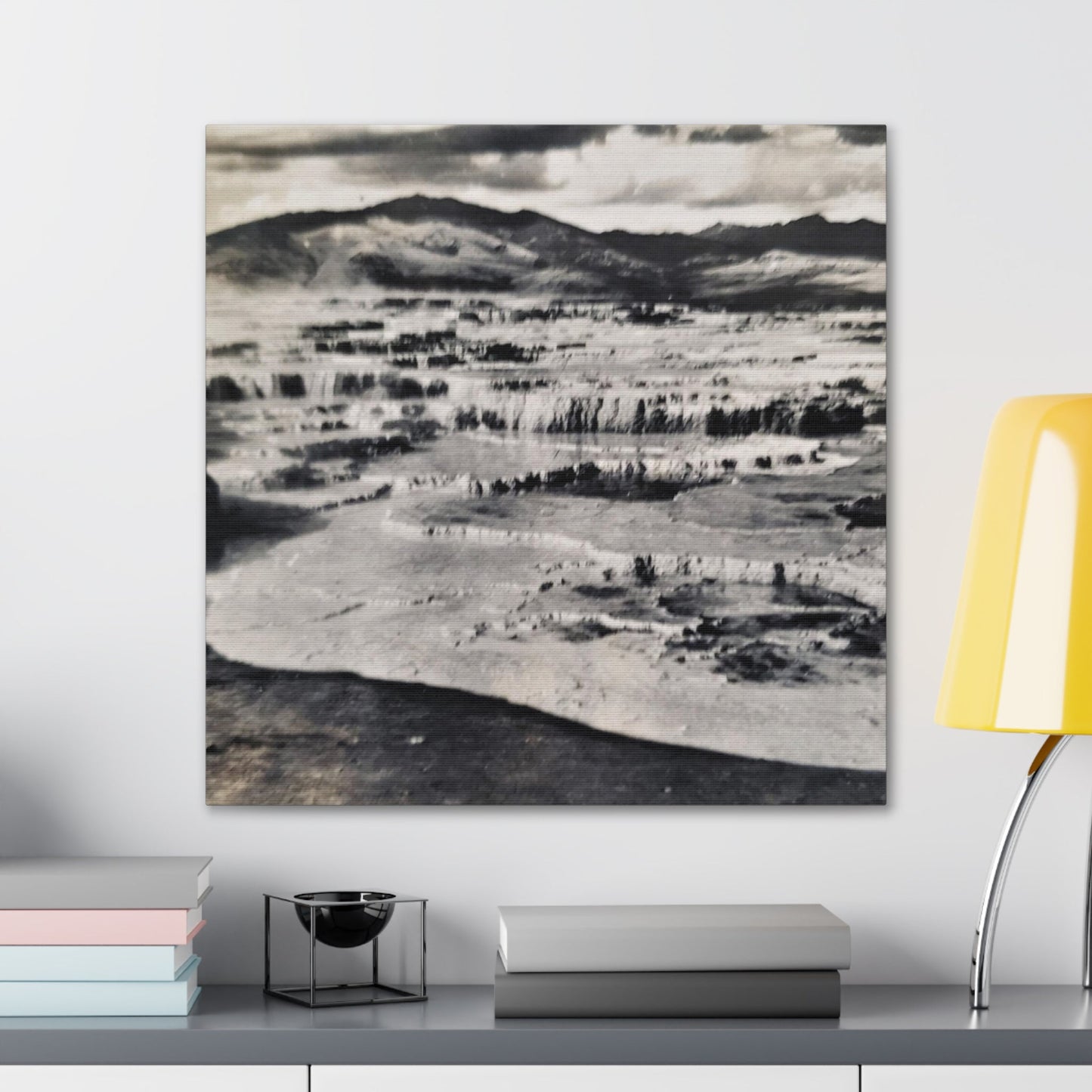 Springs at top of Jupiter Terrace Yellowstone Canvas Gallery Wraps 24″ x 24″ 1.25"