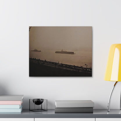 Navy Day New York Hudson River October 27th 1945 War Ships Canvas Gallery Wraps 20″ x 16″ 1.25"