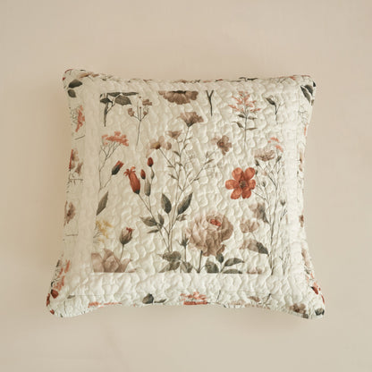 DaDalogy Enchanted Meadow Bed in a bag Set - Victoria Garden Delicate Floral Symphony in Beige, Rose, and Soft Green, Luxuriously Soft Quilted Set- DaDalogy Bedding Collection- {{Product type}}