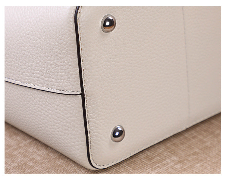 Genuine leather crossbody bucket bag all-match shoulder bag - -