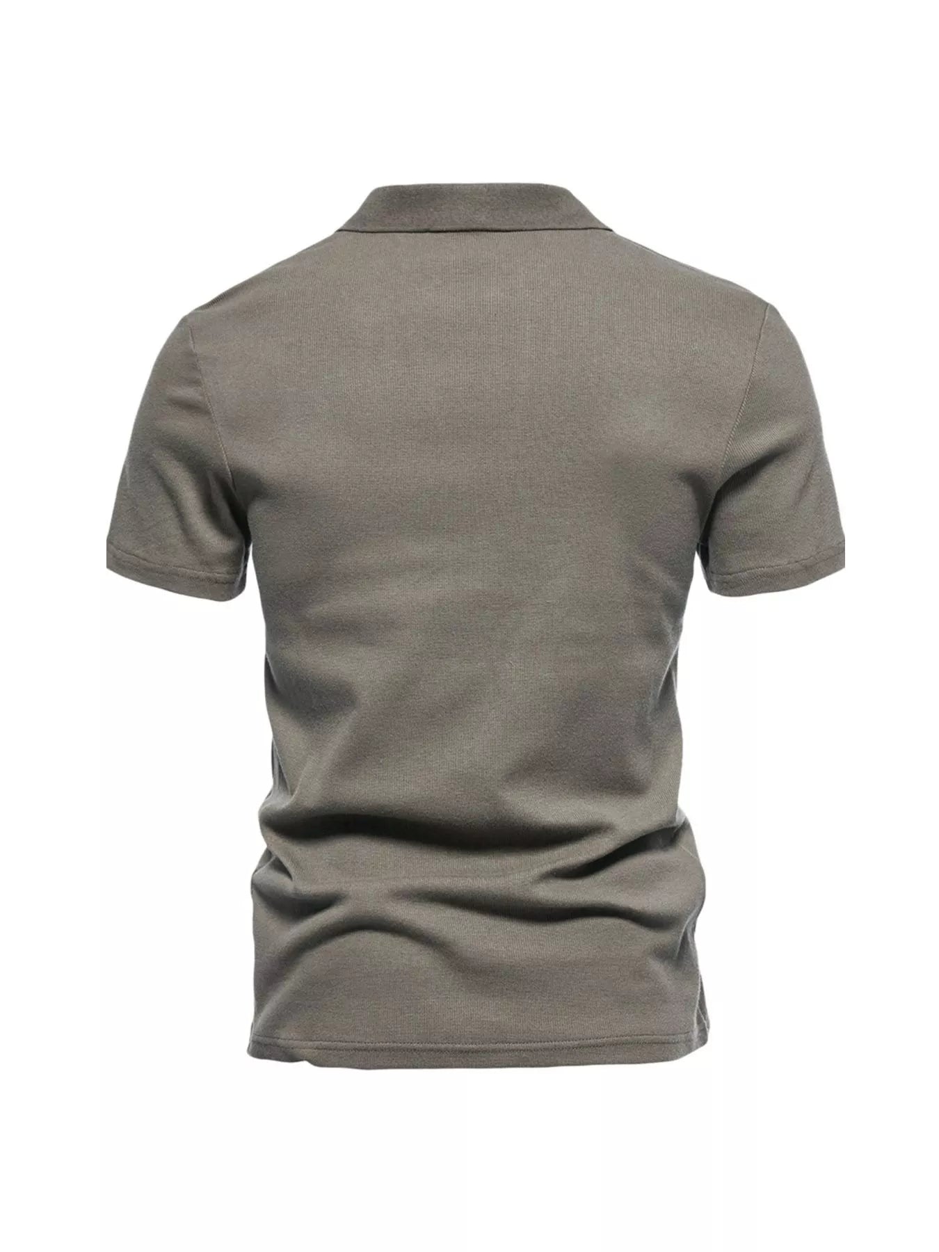 Men's Plus Size Casual Notched Short Sleeve Polo - -