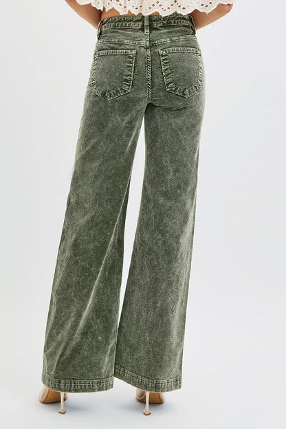 RISEN Wide Leg Corduroy Jeans - - jeans