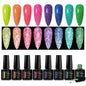 MEET ACROSS Glow in The Dark Gel Nail Polish Set - 8pcs-set1 - nail polish