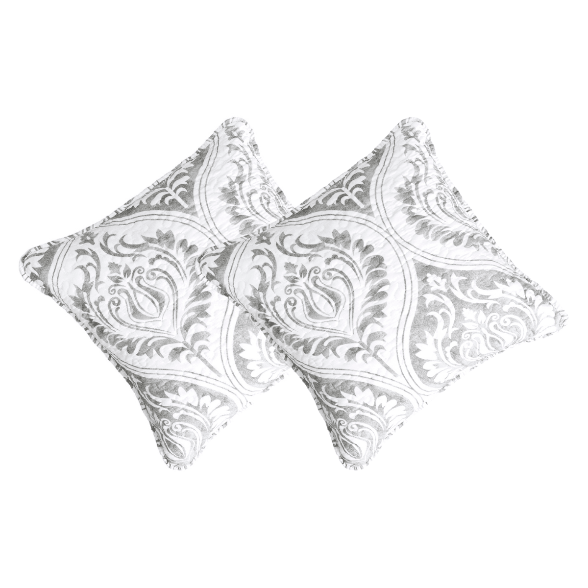 Tache Paisley Damask Matelasse Austere Grey Moon Sky Cushion Cover / Euro Sham (TB300-199) - 18 x 18 | 2-pack - Euro Sham / Cushion Cover
