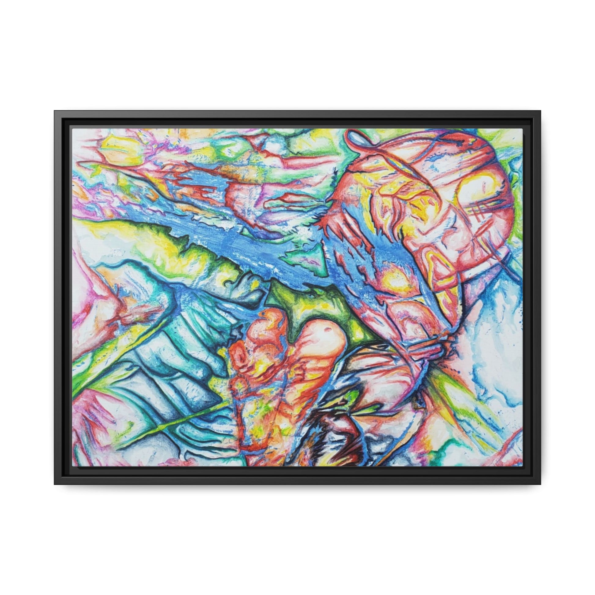 Multi-Color Abstract Framed Canvas Art Print - Kia Day Design