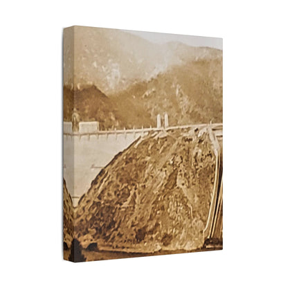 Back View Morris Dam Spillway Satin Canvas Stretched