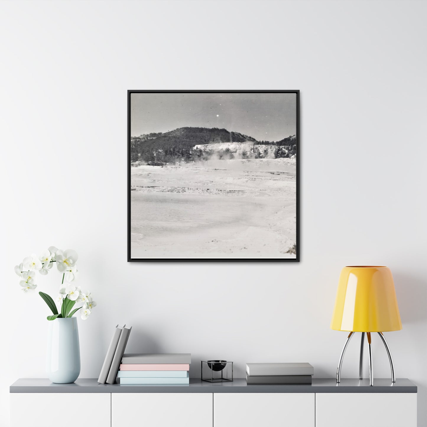 Mammoth Hot Springs Yellowstone Gallery Canvas Wraps, Square Frame