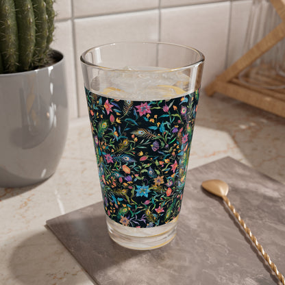 Floral Peacock Mixing Glass - Kia Day Design