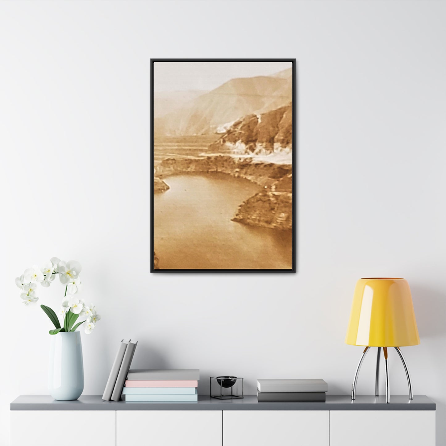 San Gabriel Dirt Fill Dam #1 Gallery Canvas Wraps, Vertical Frame