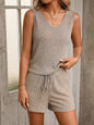 Ribbed Knit Tank and Shorts Set- Shopimist- {{Product type}}