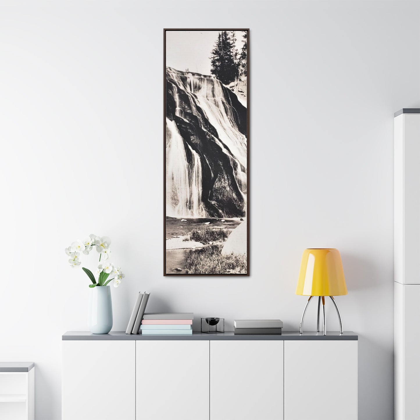 Gibbon Falls Yellowstone Gallery Canvas Wraps, Vertical Frame