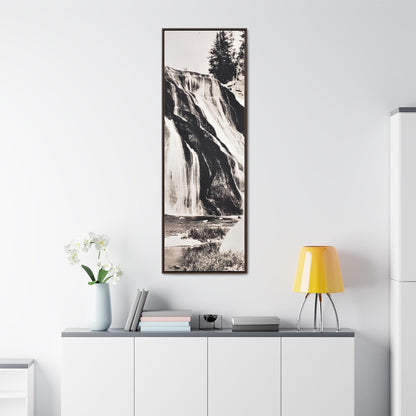 Gibbon Falls Yellowstone Gallery Canvas Wraps Vertical Frame 20″ x 60″ Premium Gallery Wraps (1.25″) Walnut