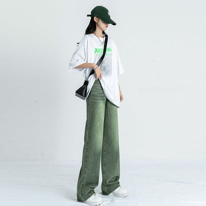 High Waist American Style Retro Straight Jeans - - Women's Fashion - Women's Clothing - Bottoms - Jeans
