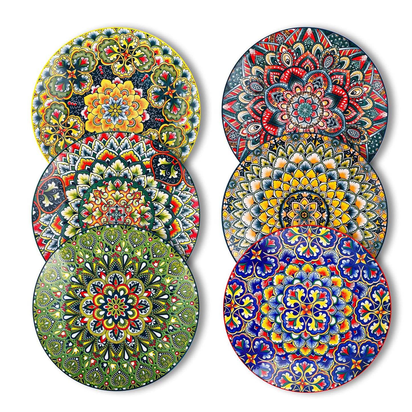 EcoChic Bohemian Plate Collection - 6 Piece - n a - plate set