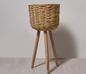 Floor - standing flowerpot straw furniture- FLIPSTYLEZLLC- {{Product type}}