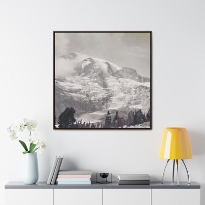 Mount Rainier Gallery Canvas Wraps Square Frame 36″ x 36″ Premium Gallery Wraps (1.25″) Walnut