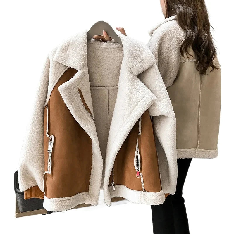 Casual Thick Loose Jacket Faux Fur Wool Coats