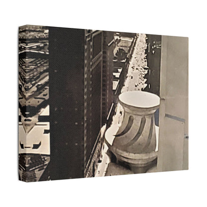 Michigan Ave Chicago Satin Canvas Stretched