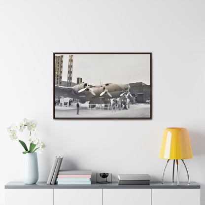 Boeing B-17 Bomber Gallery Canvas Wraps Horizontal Frame 36″ x 24″ Walnut 1.25"