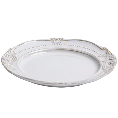 Relief Ceramic Tableware Rice Bowl and Plate Set - Disc 24.1cm - plate set