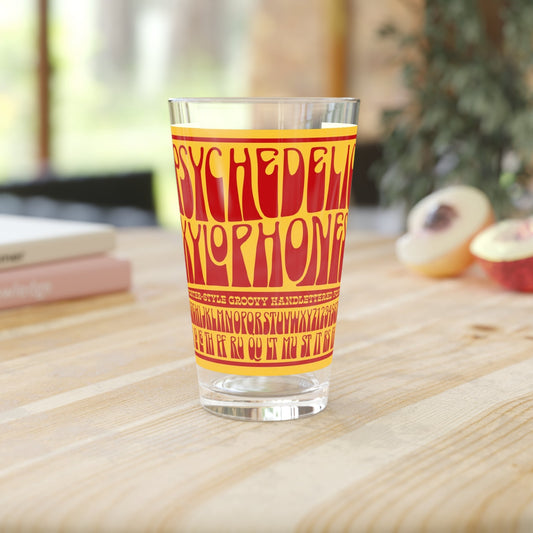 Retro Psychedelic Pint Glass - 16oz - Kia Day Design