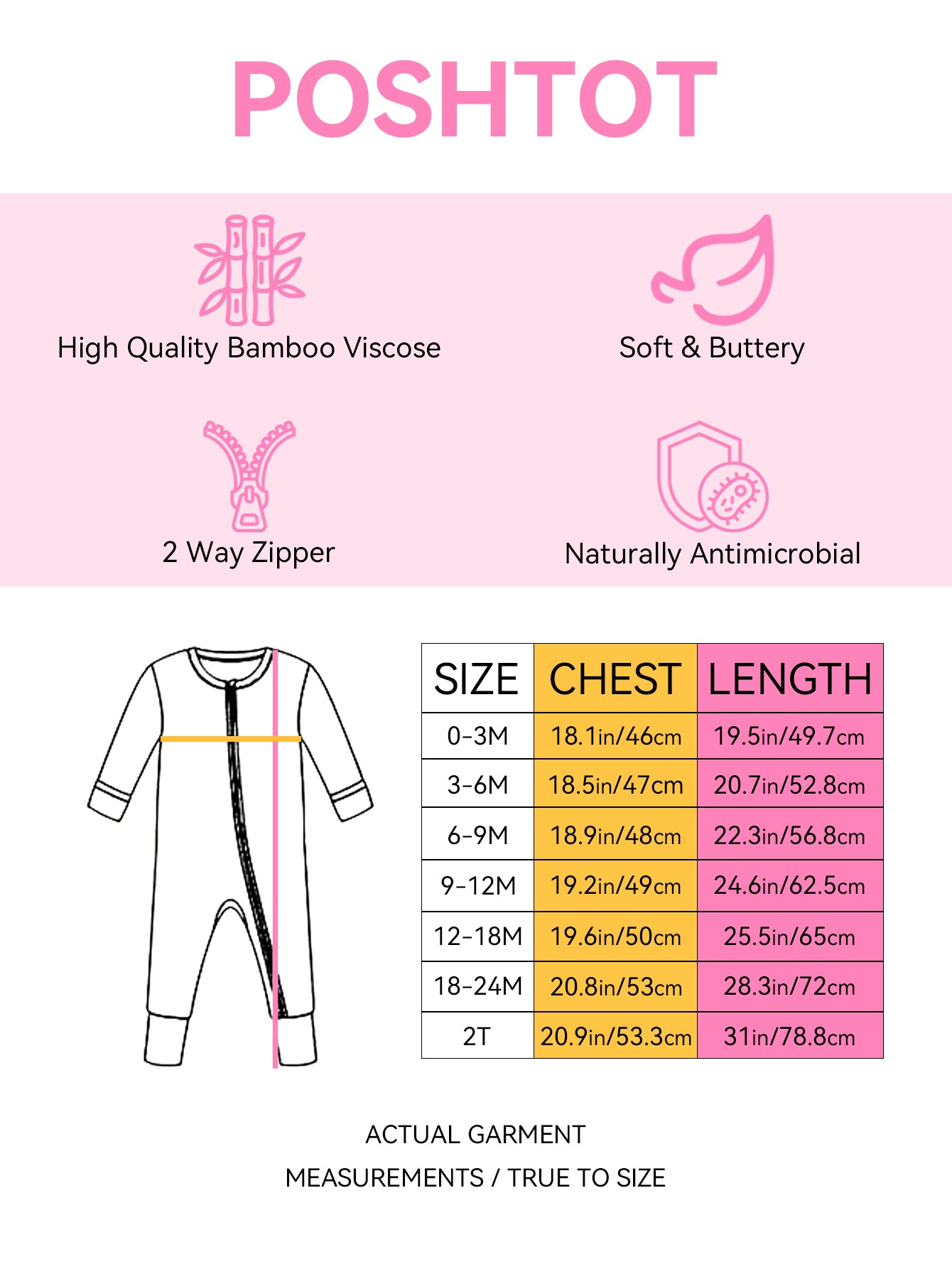PoshTOT Sanrio Hello Kitty Bamboo Baby Convertible Zippy Romper - - Zippy Romper