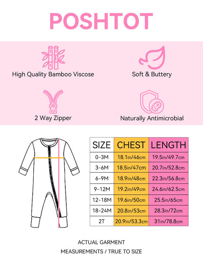 PoshTOT Sanrio Hello Kitty Bamboo Baby Convertible Zippy Romper - - Zippy Romper