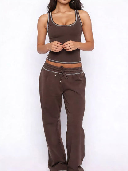 Scoop Neck Tank Top and Drawstring Pants Set- Shopimist- {{Product type}}