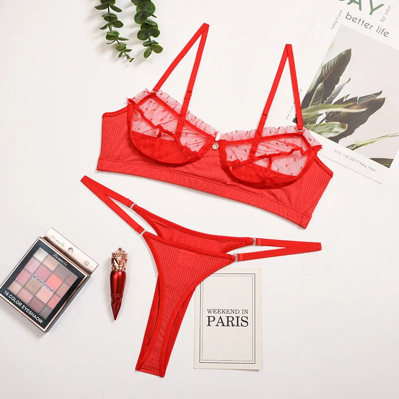 Women's Underwear Transparent Bra Panty Sets