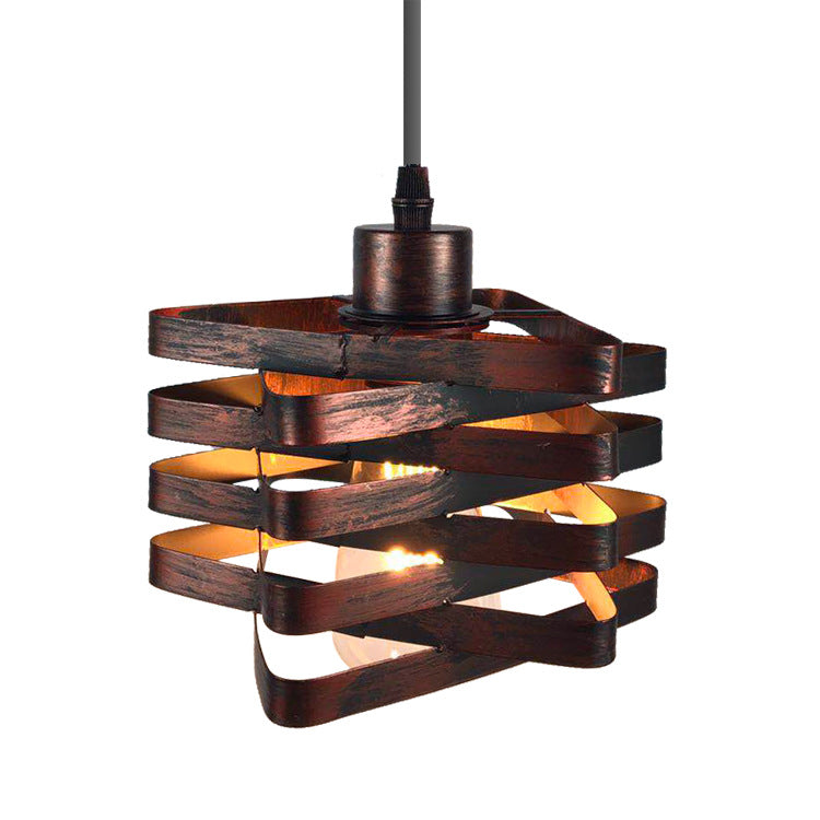 Vintage Industrial Style Iron Cage Light Fixture - - ceiling light