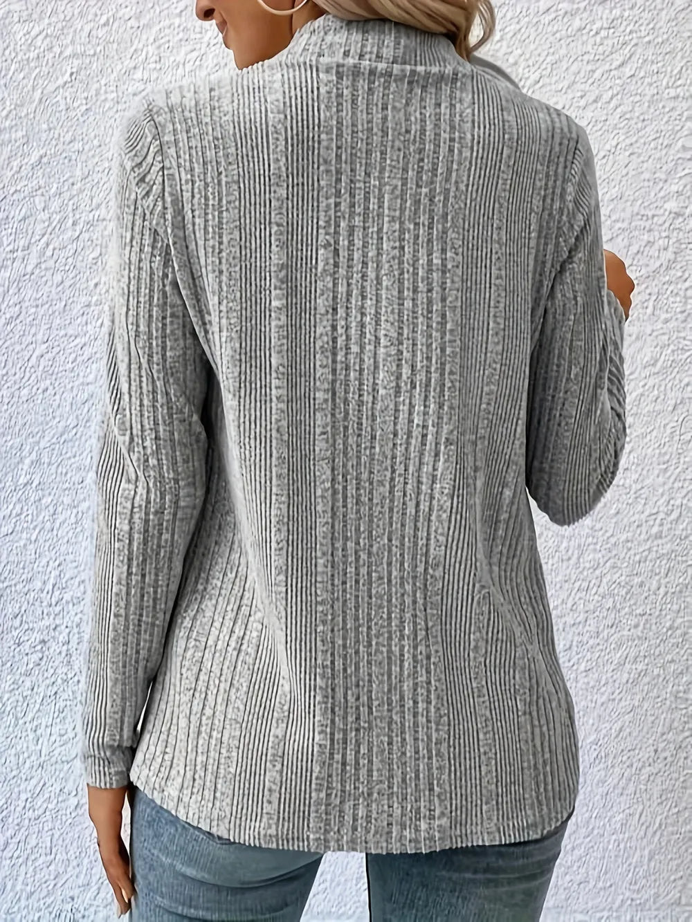 Open Front Long Sleeve Cardigan - -