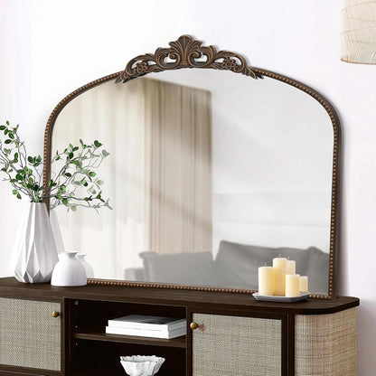 Bronze Vintage Baroque Mirror 40 By 30 Inch Arch Wall Mount - - Mirror