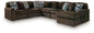 Midnight-Madness - Sectional - Dark Brown 6 Pc. Right Arm Facing Corner Chaise Sectional - Stationary Sectionals