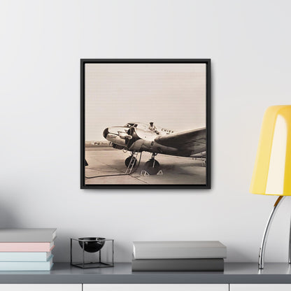 Refueling Mid-Contintent Chief Line 1939 Gallery Canvas Wraps Square Frame 16″ x 16″ Premium Gallery Wraps (1.25″) Black