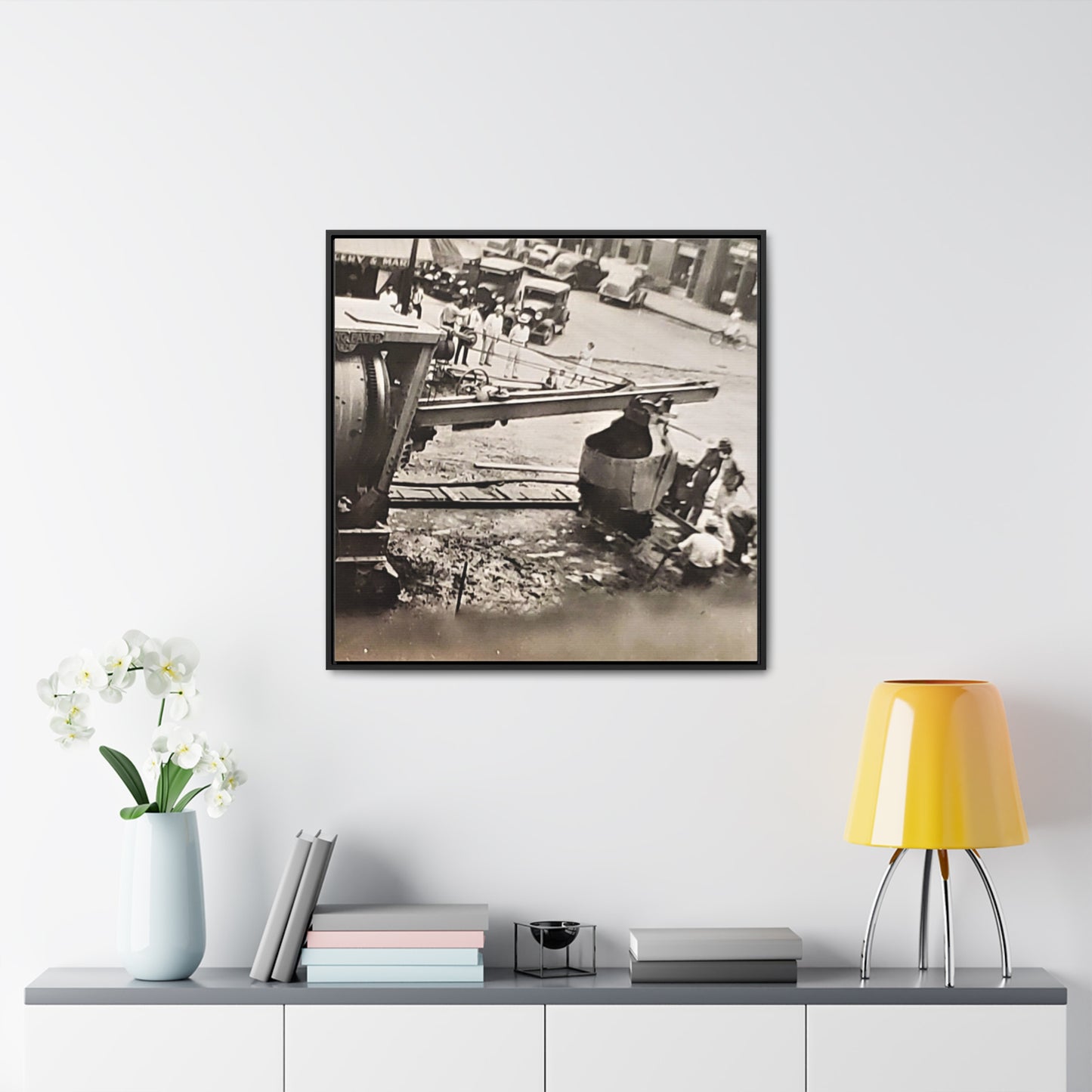 Concrete Worker Gallery Canvas Wraps, Square Frame