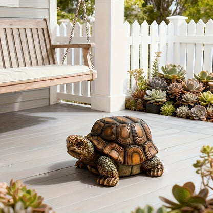 18" Garden Turtle Statue Stool - Multi-Purpose Decorative Resin Sculpture - - Garden Sculptures