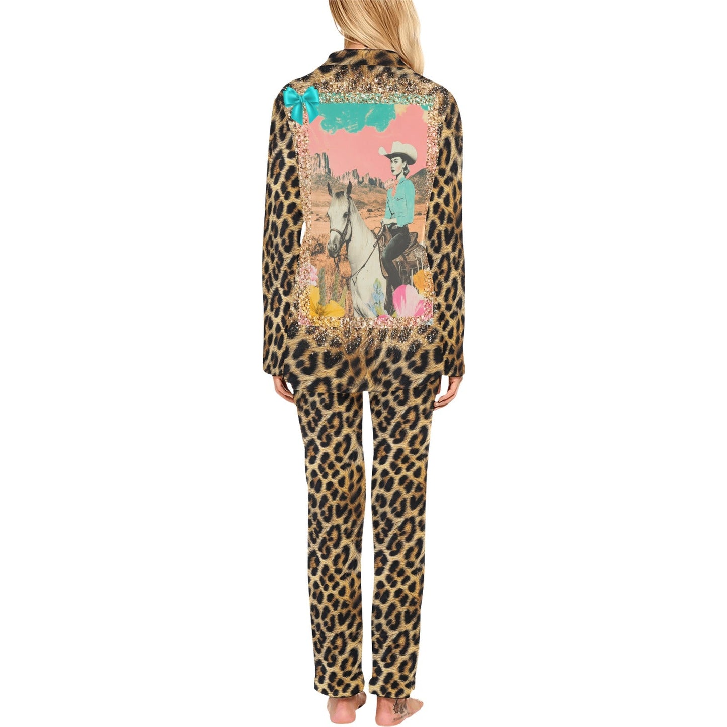 Baha Ranch Retro Pop Western Leopard Pajamas Set - - Pajamas Set's