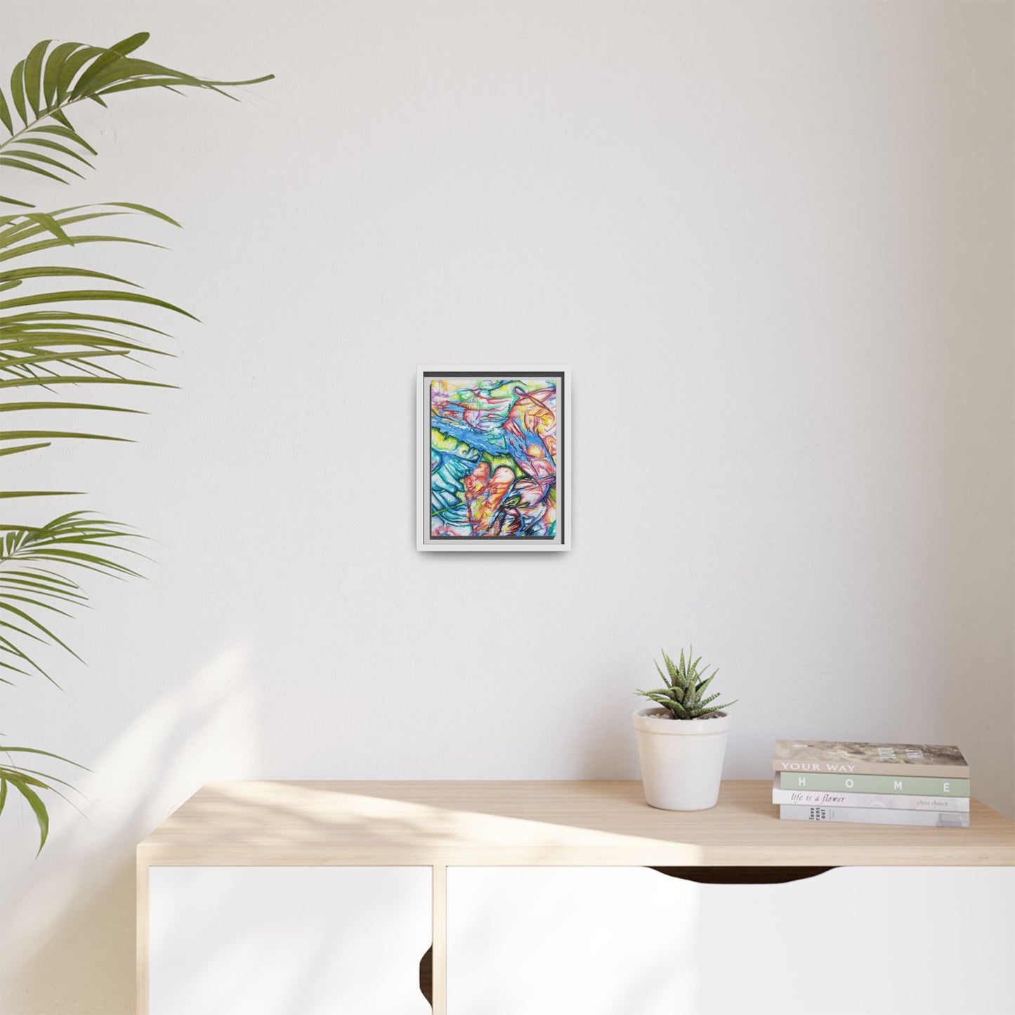Multi-Color Abstract Framed Canvas Art Print - Kia Day Design