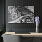 Black & White Urban Graffiti Acrylic Print — Industrial Alley Wall Art French Cleat - 36" x 24" (Horizontal) 0.25'' - Home Decor