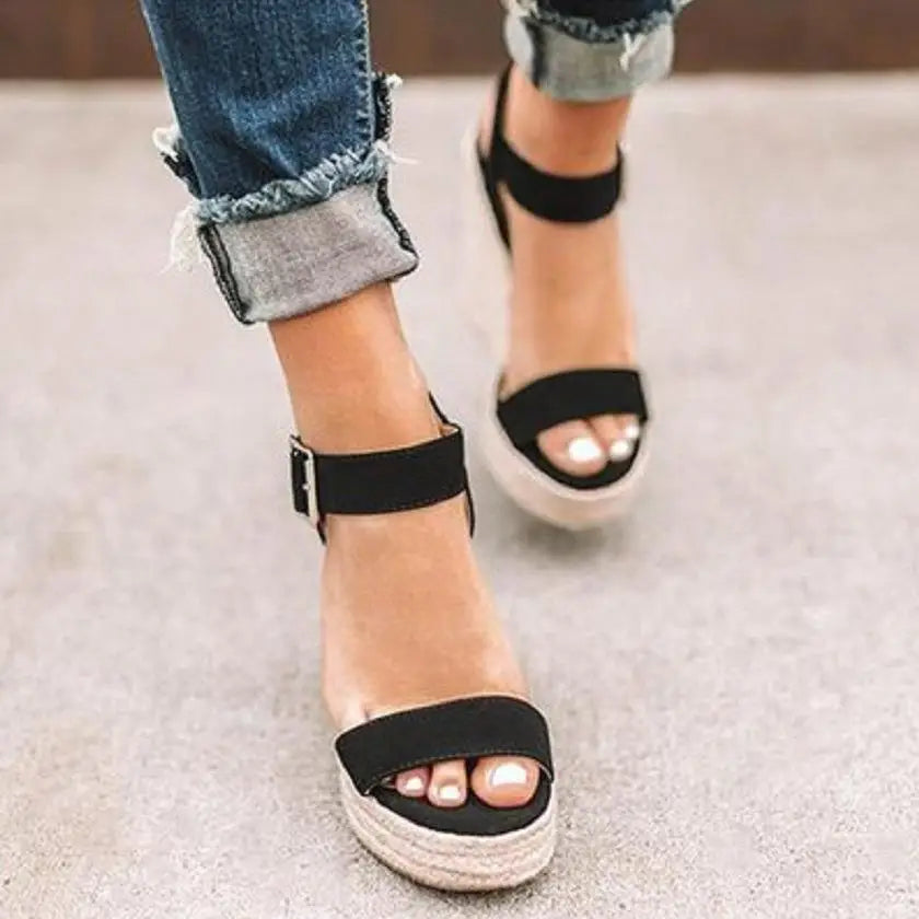 Open-Toe High Heel Dress Shoes Ladies Heels Wedge Sandals