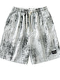 Men's Plus Size Drawstring Shorts with Pockets - White -
