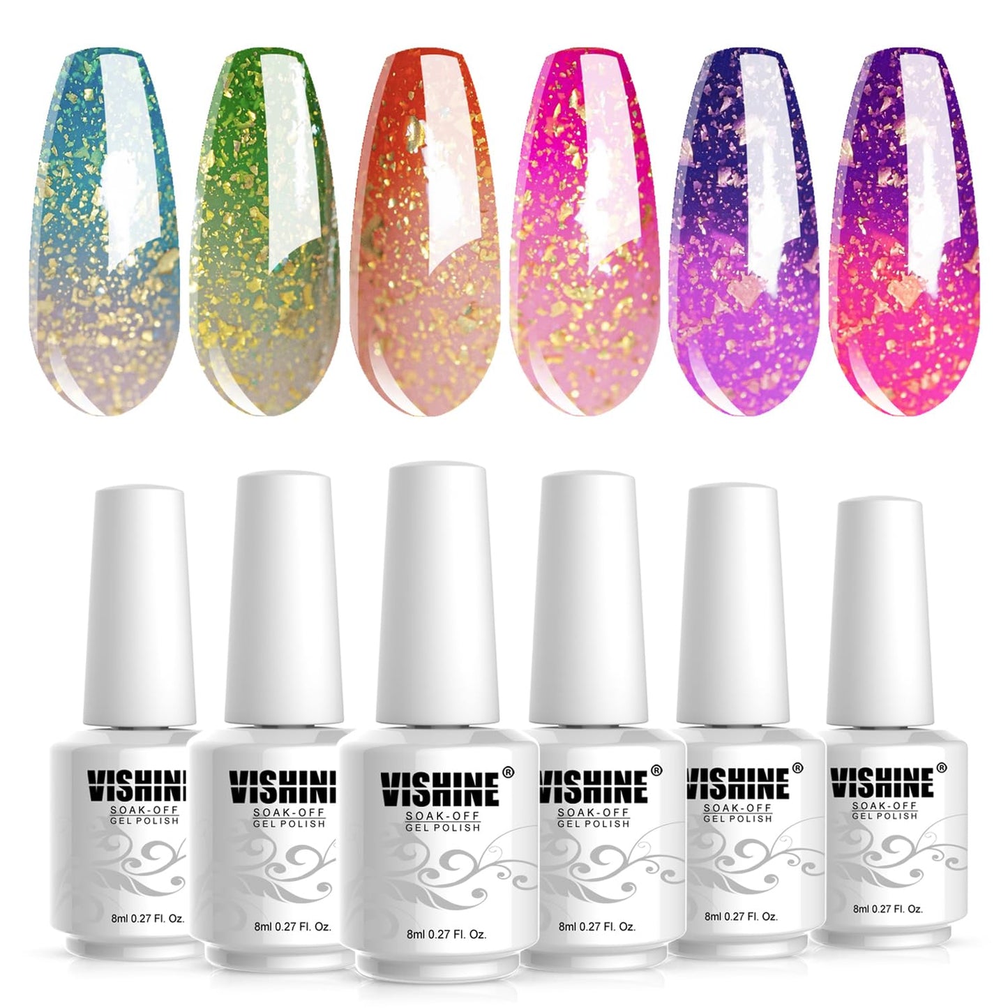 Vishine Color Changing Gel Nail Polish Set Mood Nail Gel Polish - - gel polish