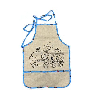 Coloring Apron Canvas Painting Kits for Kids With Pigment and Paint Brush