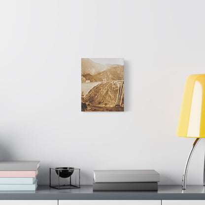 Back View Morris Dam Spillway Satin Canvas Stretched