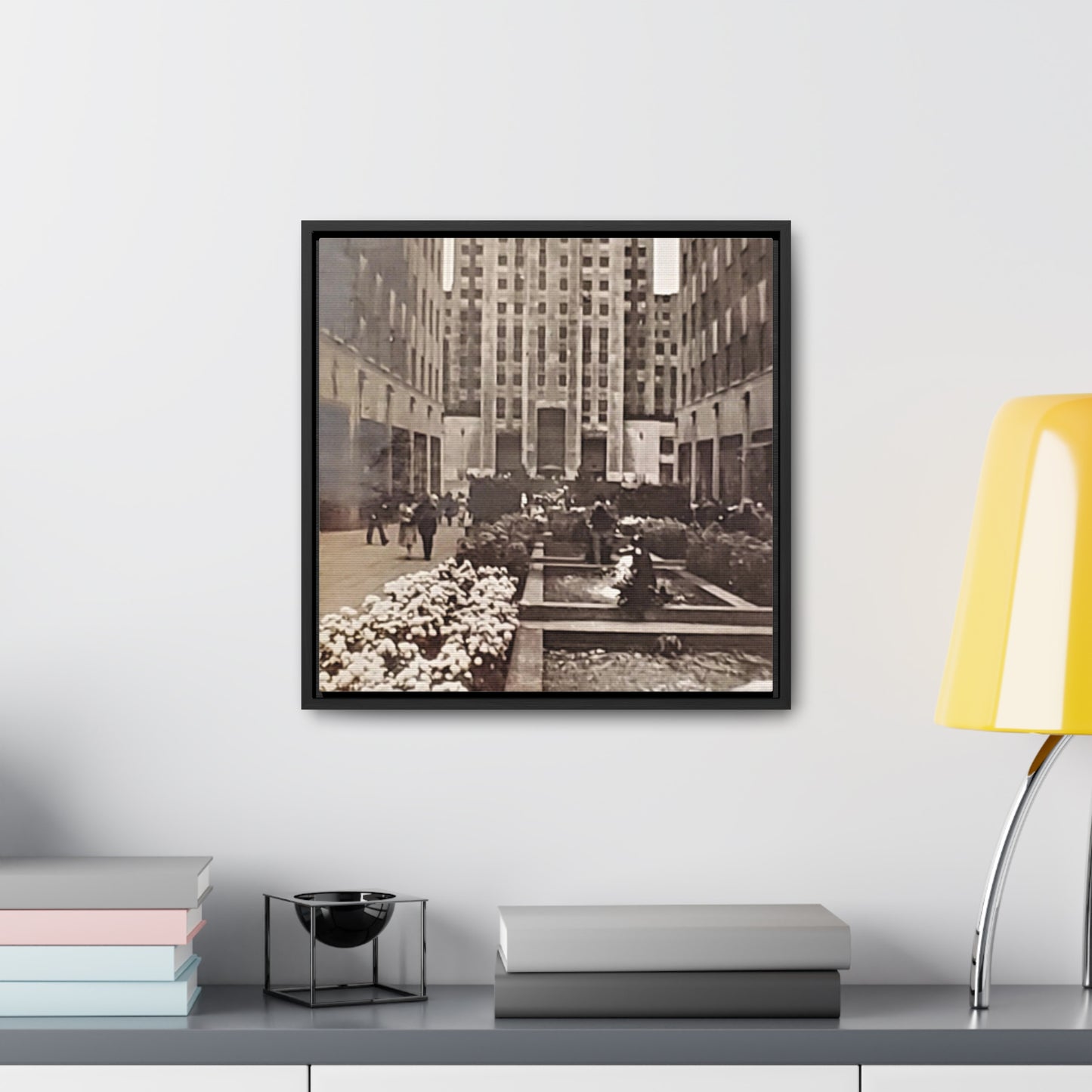 Rockefeller Plaza Gallery Canvas Wraps, Square Frame