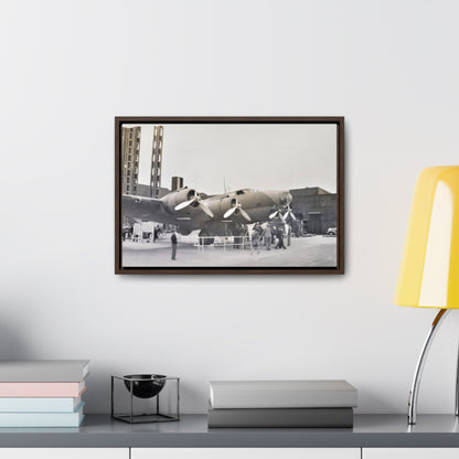Boeing B-17 Bomber Gallery Canvas Wraps Horizontal Frame 18″ x 12″ Walnut 1.25"