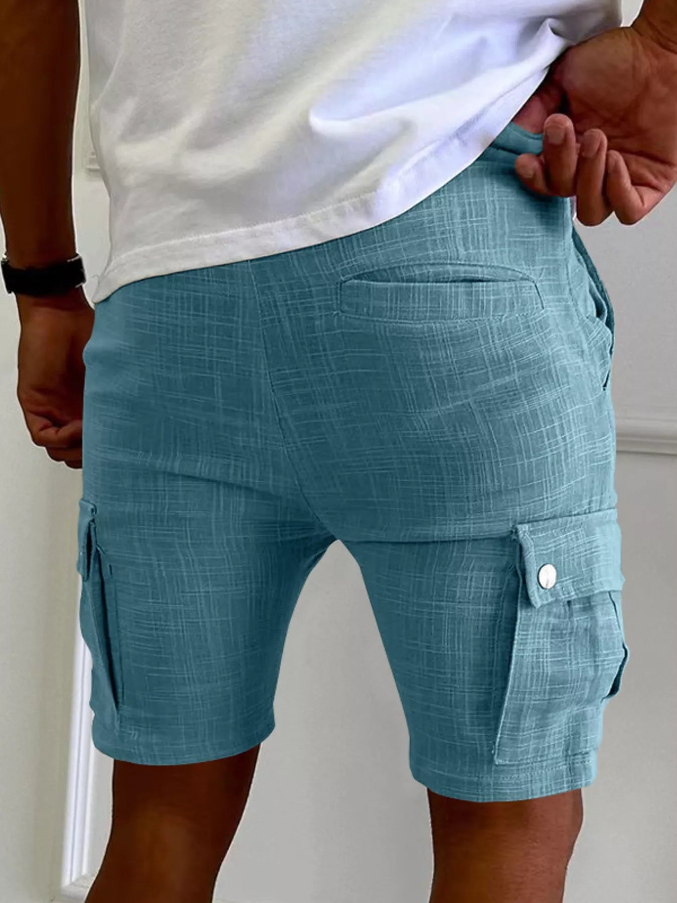 Men's Full Size Drawstring Casual Cargo Shorts Plus Size - -