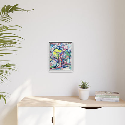 Alien Abstract Colorful Framed Canvas Art - Kia Day Design