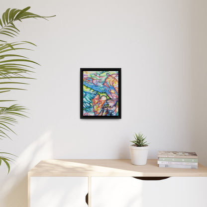 Multi-Color Abstract Framed Canvas Art Print - Kia Day Design