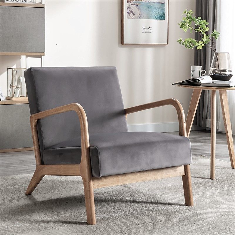 Classic Mid-Century Modern Accent Chairs, Open Framed Armchair With Cushioning- Unique Piece Furniture- {{Product type}}